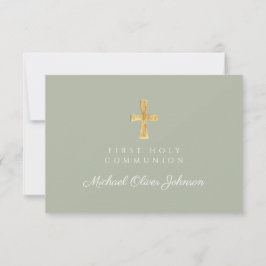 Sage Grönt Religiösa Kor First Communion OSA Kort
