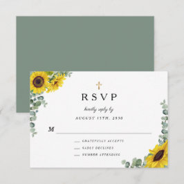 Sage Grönt Religiösa Kor Solros Bröllop OSA Kort