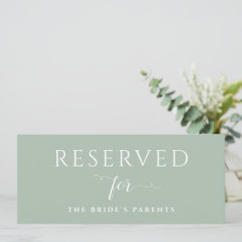 Sage Grönt Reserved Sign Template Hanging eller Bo Inbjudningar