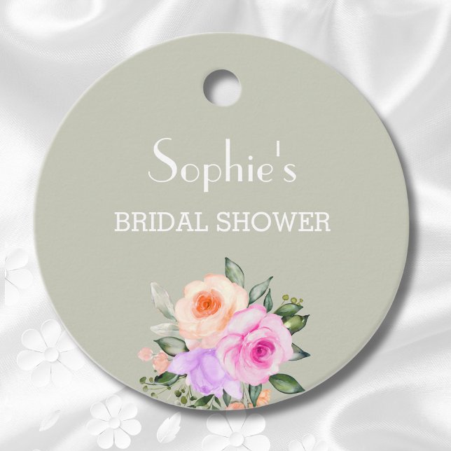 Sage Grönt Rosa Bright Ro Möhippa Gåvor Etiketter (Skapare uppladdad)