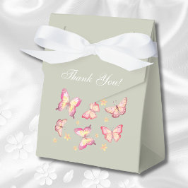 Sage Grönt Rosa Butterfly Baby Shower Presentaskar