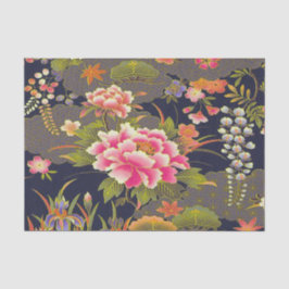 Sage Grönt Rosa Japansk Kimono Blommigt Decoupage