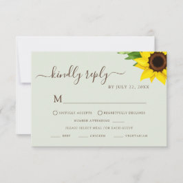 Sage Grönt Rustic Solros OSA Responskort Card