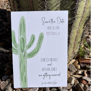Sage Grönt Saguaro Cactus Spara datuminbjudan Datumet