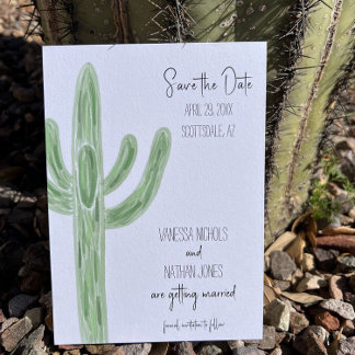 Sage Grönt Saguaro Cactus Spara datuminbjudan Datumet