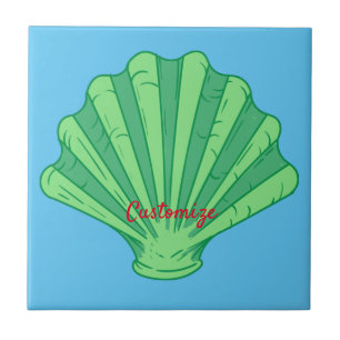 Sage Grönt Scallop Snäcka Thunder_Cove Kakelplatta