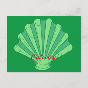 Sage Grönt Scallop Snäcka Thunder_Cove Vykort