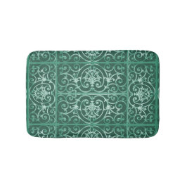 Sage grönt scrollwork mönster badrumsmatta