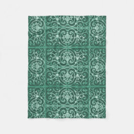 Sage grönt scrollwork mönster fleecefilt