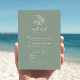 Sage Grönt Seashell Beach Destination Wedding OSA Kort