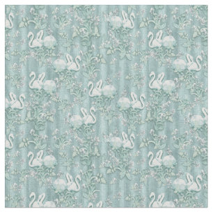 Sage Grönt Silke Drapes - Flamingos Tyg