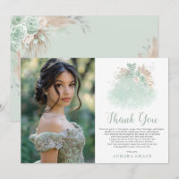 Sage Grönt Silver Quinceañera Dress Birthday Photo