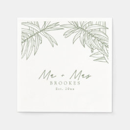 Sage Grönt Simple Hand plockade Botanical Pappersservett