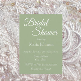 Sage Grönt Simple Stil Möhippa Inbjudningar