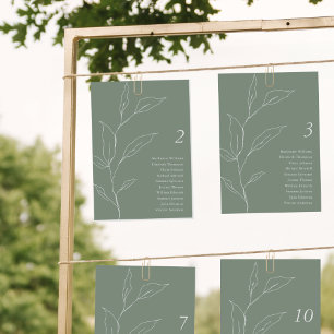 Sage Grönt Sittplatskort Olive Löv Gren Inbjudningar