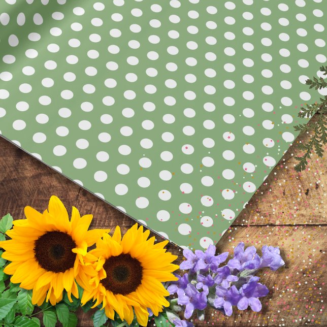 Sage Grönt Small Polka dots Presentpapper (Skapare uppladdad)