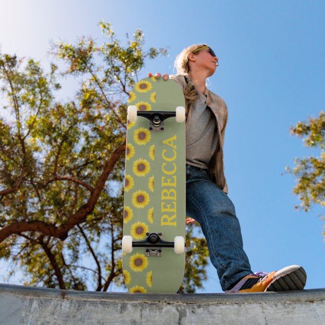 Sage Grönt Solros Mini Skateboard Bräda 18,5 Cm (Utomhus 1)