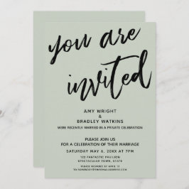 Sage-Grönt som du har bjudit in efter bröllopsintr Inbjudningar