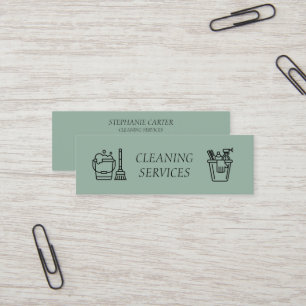 Sage Grönt Städning Services Company Mini Visitkort
