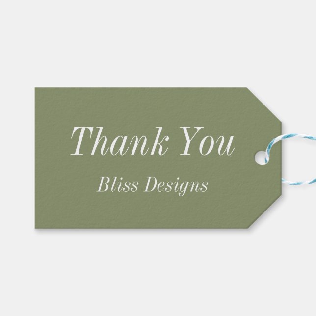 Sage Grönt Tack Business Simple Presentetikett (Framsidan (Horisontell))