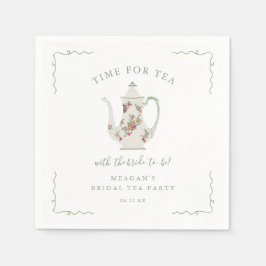 Sage Grönt Tea Möhippa Möhippa Tea Party Pappersservett