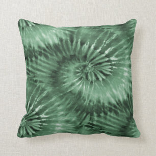 Sage Grönt Tie Dye Starburst Spiral Retro Kudde