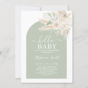 Sage Grönt Tropical Baby Shower-inbjudan Inbjudningar