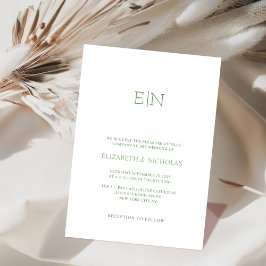 Sage grönt unik inbjudan till elegant bröllop
