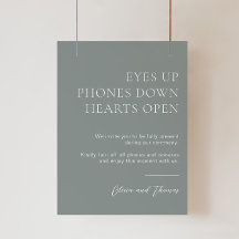 Sage Grönt Unplugged Bröllop Ceremony Sign