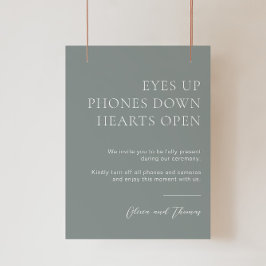 Sage Grönt Unplugged Bröllop Ceremony Sign Poster