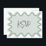 Sage Grönt Vågigt vykort för Gräns OSA<br><div class="desc">Designat att samordna med vår Vågigt Gräns Collection, så har det här moderna OSA-vykortet trendiget och det populära vågigt gräns i sage färg på vit bakgrund. Om du vill fånga din gästs uppmärksamhet med en popup på färg på inbjudan till trendiget är den här sviten perfekt för dig. Om du...</div>