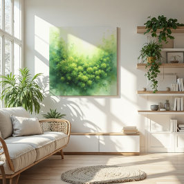 Sage Grönt Veil Moss Abstrakt - Organiskt Modern Canvastryck