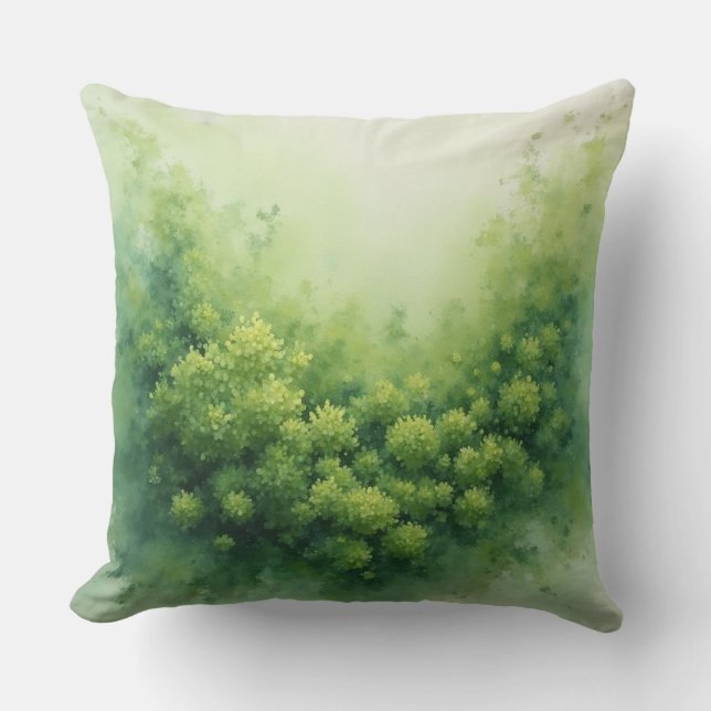 Sage Grönt Veil Moss Abstrakt - Organiskt Modern Kudde (Framsida)