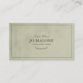 Sage Grönt Velvet Struktur Elegant Company Visitkort