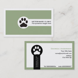 Sage grönt Vet/Veterinary Clinialist minimum Visitkort