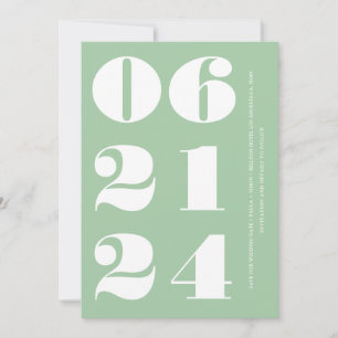 Sage grönt vit elegant modern minimalistisk inbjudningar