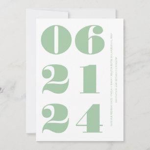 Sage grönt vit ren elegant modern minimalistisk inbjudningar