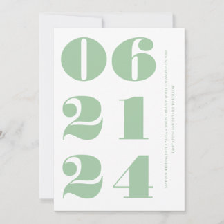 Sage grönt vit ren elegant modern minimalistisk inbjudningar
