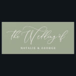 Sage-grönt, vitt skript bröllop på teckenmenyn meny<br><div class="desc">Sage grönt,  vitt skript bröllop av tecken. Idén är en del av en budget,  boho bröllop.</div>