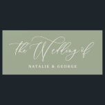 Sage-grönt, vitt skript bröllop på teckenmenyn meny<br><div class="desc">Sage grönt,  vitt skript bröllop av tecken. Idén är en del av en budget,  boho bröllop.</div>