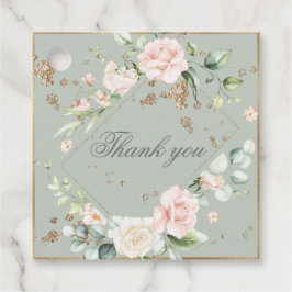 Sage Grönt Watercolor Blommigt Bröllop Gåvor Etiketter