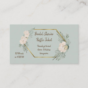 Sage Grönt Watercolor Möhippa Raffle Biljett Tilläggskort