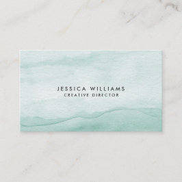 Sage Grönt Watercolor Ombre-Elegant Visitkort
