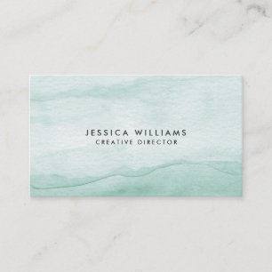 Sage Grönt Watercolor Ombre-Elegant Visitkort