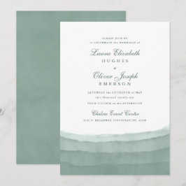 Sage Grönt Watercolor Wedding-inbjudningar Inbjudningar