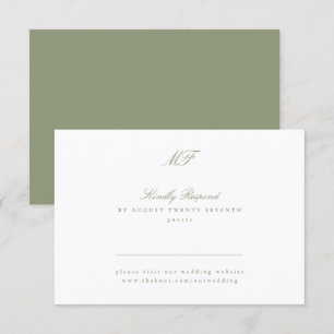 Sage Grönt webbplats Traditional Monogram Classic OSA Kort