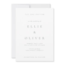 Sage Grönt & White Boho Minimalist Modern Bröllop