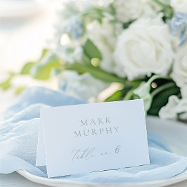 Sage Grönt & White Calligraphy Bröllop Place Card Bordsnummer