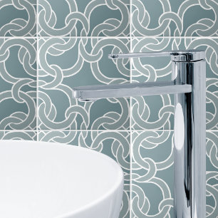 Sage Grönt White Celtic Knot Seamless Mönster Tile Kakelplatta
