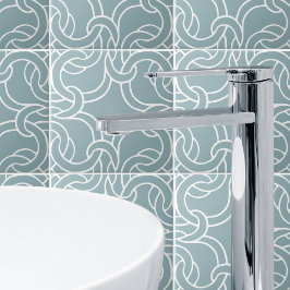 Sage Grönt White Celtic Knot Seamless Mönster Tile Kakelplatta